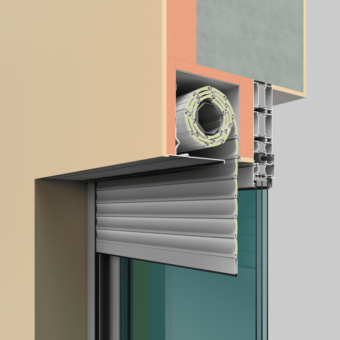 Типы монтажа - Скрытый короб устанавливается в оконном проеме